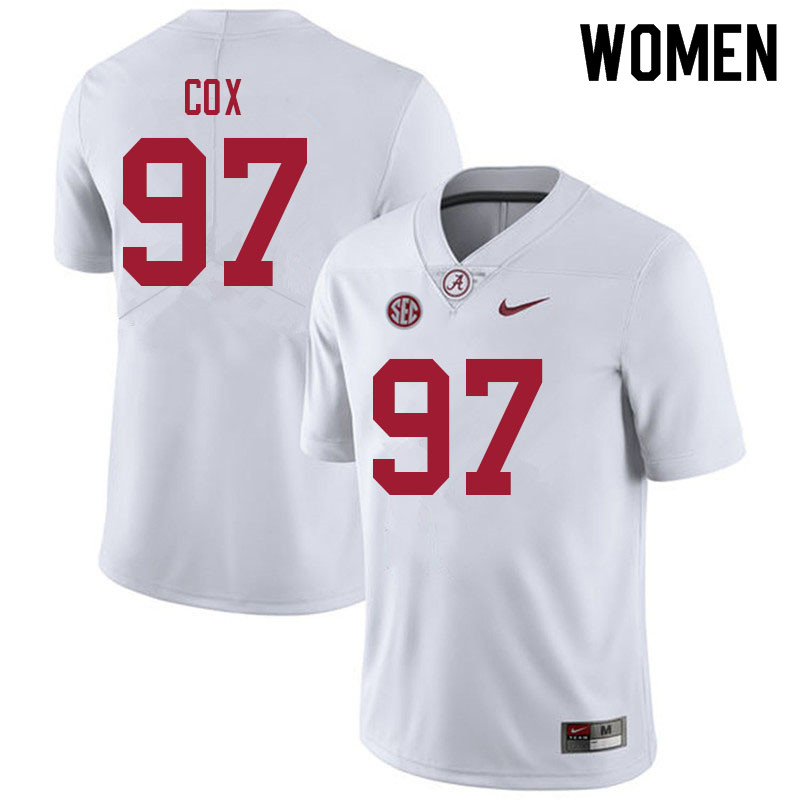 Women #97 Keelan Cox Alabama Crimson Tide College Football Jerseys Sale-White